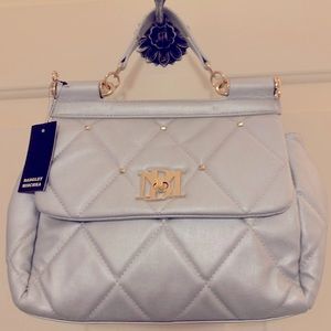 NWT Badgley Mischka Silver Diamond Quilted Bag